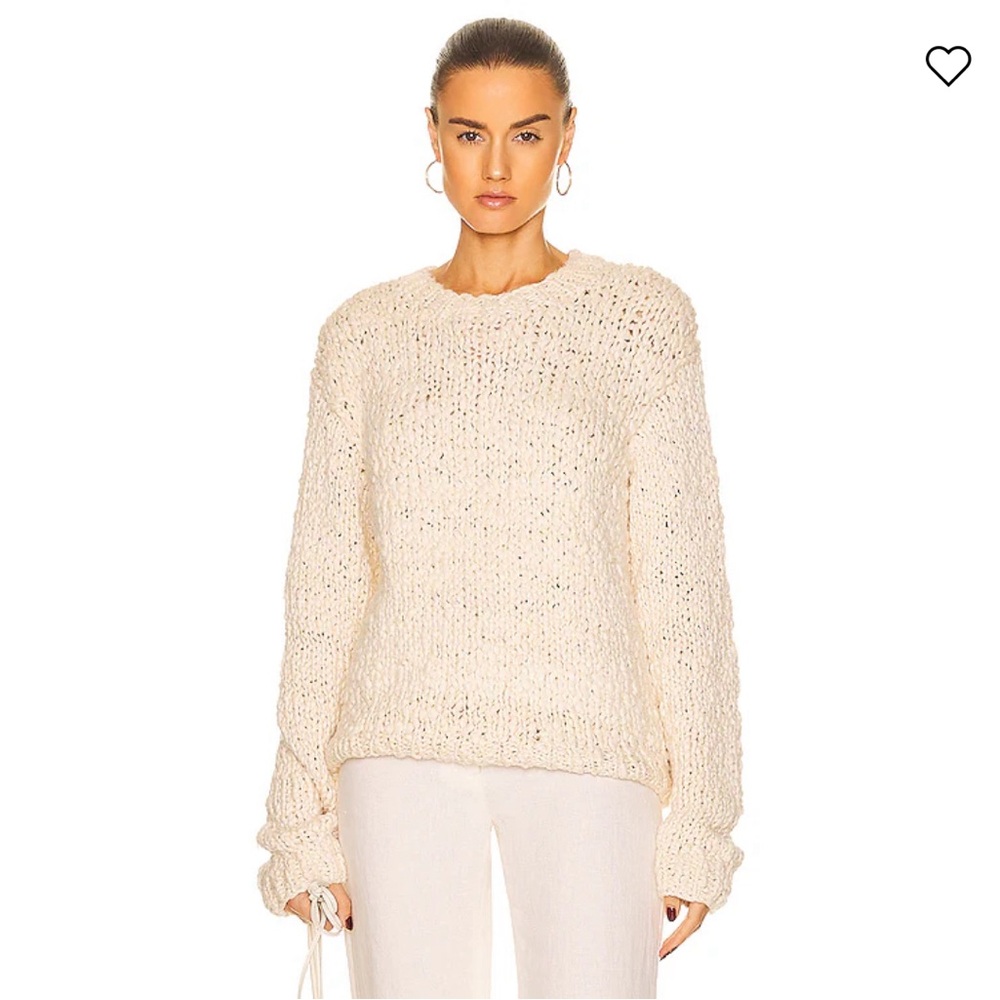 The Elder Statesman | Organic Cotton Crew Sweater | cream | XS/S